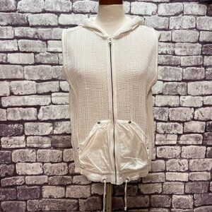 Chico's White Open Weave Mesh Vest Size L